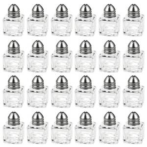 lot 7869 image: Juvale Set of 24 Mini Salt and Pepper Shakers (Glass and Stainless Steel, 0.5 oz)