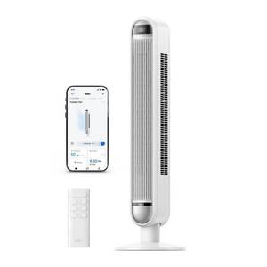 lot 7875 image: Dreo 42 Cruiser Pro T1 Oscillating Bladeless Remote Tower Fan White