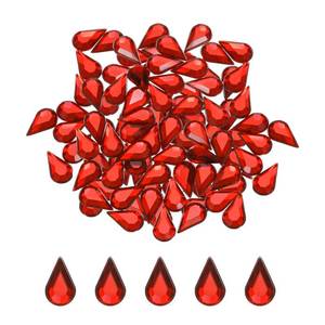 lot 14206 image: MECCANIXITY 100PCS Flat Back Acrylic Teardrop Gems 6x10mm Artificial Rhinestones for DIY Crafts Bead Wedding Party Face Painting Jewelry Making Red