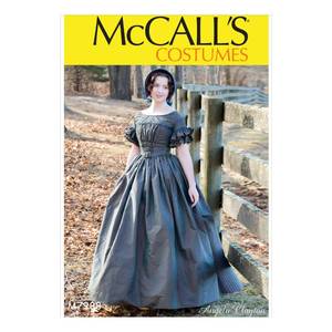 lot 14218 image: McCalls Patterns McCalls Womens Colonial Dress Costume Angela Clayton, Sizes 6-15 Sewing Pattern, various, White