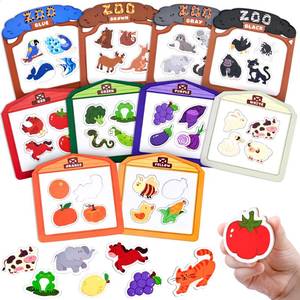 lot 14227 image: JoyCat Wooden Fridge Magnets for Toddlers, 50PCS Magnetic Color Sorting Refrigerator Toys, Farm & Zoo Animal Magnets for Kids, Baby Educational Learning Gifts for 2, 3, 4, 5 Year Olds