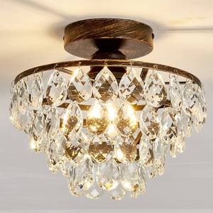 lot 13528 image: YYJLX Crystal Chandelier,Modern Semi Flush Mount Small Ceiling Light Oil Rubbed Bronze,Mini E26 Ceiling Lamp for Hallway Bedroom Bathroom Closet