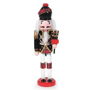 lot 13546 image: MicoSim Christmas Nutcracker Decor,12 Wooden Nutcracker Decorations,Collects Nutcracker Ornament for Festival Party Outdoor Xmas Gifts (Black Bagpipe)