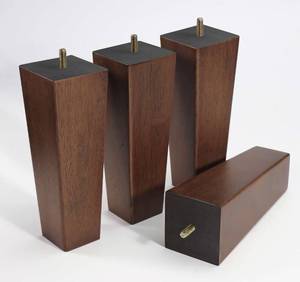 lot 13550 image: WEKIS Solid Wooden Furniture Legs 10 Inch, Natural Wood Mid Century Brown Square Legs Furniture Replacements Feet for Couch Legs, Sofa Legs, Cabinet Legs, Bench Legs, Bed Legs, Set of 4