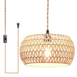 lot 13566 image: Garvot Plug in Pendant Light Rattan Hanging Lamp Pendant Light with onOff Switch Rattan Woven Shade Hanging Lamp Plug in for Living Room Bedroom Farmhouse