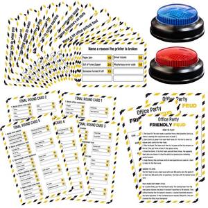 lot 14233 image: IIDEA Office Party Friendly Feud Game with 2 Answer Buzzers, Team Building Feud Cards for Family Game Night Fun Trivia Quiz for Work Staff Coworkers Company Groups Holiday Gathering