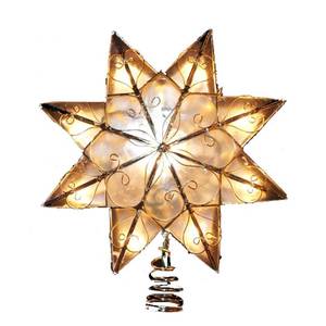 lot 14240 image: Kurt Adler Indoor 10 Light 8-Point Capiz Star Treetop with Arabesque Decoration