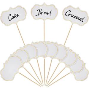 lot 14246 image: 50 Pieces Cheese Markers for Charcuterie Board Buffet Labels Food Tags Blank Toothpick Flags Appetizer Signs Chalkboard Cupcake Toppers Picks for Wedding Birthday Party Decorations (White)
