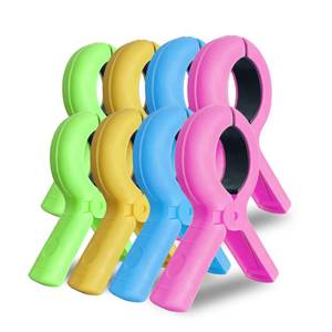 lot 14249 image: Beach Towel Clips for Beach Chairs, Towel Holder for Beach Chair Pool Chair on Cruise, Jumbo Size Heavy Duty Clothes Pins, Beach Chair Clips to Keep Your Towel from Blowing Away, 8 Pcs ��4Colors (8)
