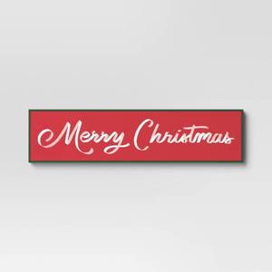 lot 3383 image: 10x40 Merry Christmas Framed Canvas Wall Art - Threshold��