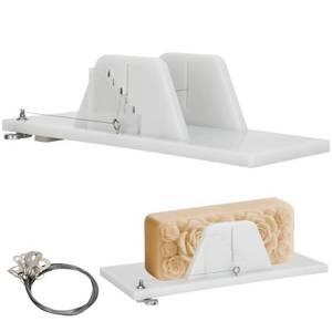 lot 3393 image: Adjustable Slab Soap Cutter, Acrylic Push Wire Soap Cutter, Adjustable Cutting Wire & Scale for Cheese, Butter, Cake, DIY Handmade Soap Cutting Tools(10 Wire)