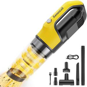lot 3401 image: XenonLab Handheld Vacuum Cordless 1.1 Pounds Car Vac 10000PA Hand Held Vacuums 4-in-1 Hand Vac Cordless Rechargeable HEPA Filter Large Capacity Dust Cup for Car Office Home Pets Hair (Yellow)