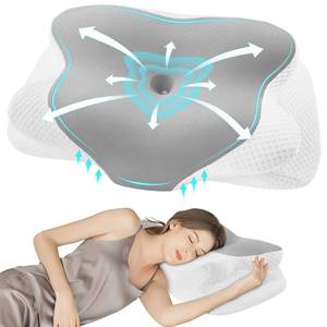 lot 13586 image: DONAMA Cervical Pillow for Sleeping, Contour Memory Foam Pillow for Neck and Shoulder Support, Ergonomic Neck Pillow for Side Back Stomach Sleepers, Bed Pillows with Cooling Pillowcase