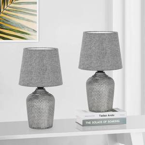 lot 13587 image: Sucolite 11.8 Small Table Lamps Set of 2, Bedside Nightstand Lamps for Bedroom Kid��s Room, Cute Desk Lamps with Studded Texture Base for Reading Nursery Living Room Office, Grey