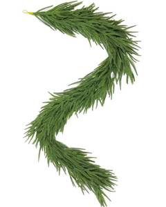 lot 13589 image: YUGALI 6ft Christmas Norfolk Pine Garland for Mantle with Lights Realistic Real Touch Holiday Decorations Fireplace Stairs Railing Door Frame Indoor Outdoor D�cor Lighted Full Flocked Winter Greenery