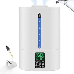 lot 13598 image: 6L Humidifiers for Bedroom Large Room Home, Cool and Warm Humidifier for Baby and Plants Mist Top Fill Desk Humidifiers Essential Oil Diffuser, Quiet with Adjustable Mist,360°Nozzle-White