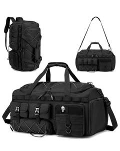 lot 13606 image: Nixjoro 54L Large Tactical Gym Bag for Men Woman Travel Duffle Bag with Shoe Compartment 3 in 1 Carry On Backpack for Weekender Overnight Range Workout