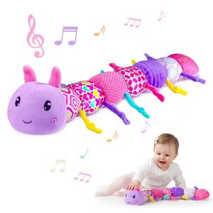 lot 14153 image: Baby Infant Musical Stuffed Animal Soft Toy with Multi-Sensory Crinkle, Rattle & Textures,Baby Girl Toy Birthday Gift for 0 3 6 9 12 Months,Caterpillar,Purple