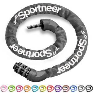 lot 14185 image: Sportneer Bike Lock 5 Digit Combination High Security Anti Theft Bicycle Locks with 2.623.23.644.9ft Length for Motorcycle Scooter Door & Gate, Easy to Use, Keyless Operation, Colorful Dial