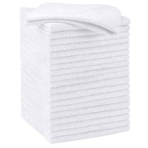 lot 4136 image: HOMEXCEL White Microfiber Cleaning Cloths, 20 Pack Cleaning Rags - Lint Free & Scratch-Free Microfiber Towels for Cars, House & Kitchen, Absorbent Cleaning Towels, 11.5 x 11.5 Inch