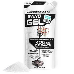 lot 4141 image: GoSports Sand Gel Weighted Base Filler for IndoorOutdoor Basketball Hoops, Umbrella Bases, & More - 16 oz, Just Add Water