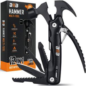 lot 4171 image: BIIB Valentines Day Gifts for Him, 12 in 1 Hammer Multitool Gifts for Men, Mens Valentines Day Gifts for Boyfriend Husband, Birthday Gifts for Men, Mens Gifts for Dad, Camping Essentials Gear Tools