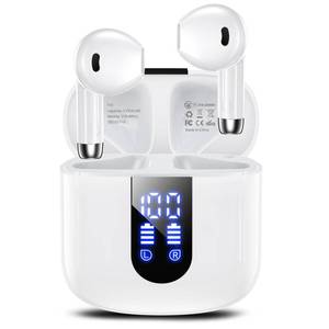 lot 4173 image: Haqquio Wireless Earbuds, Bluetooth Headphones with Deep Bass Stereo, 48H Playback Ear Buds with LED Power Display, Lightweight, IPX7, in-Ear Earphones with Mic for iPhoneAndroidiPad, White