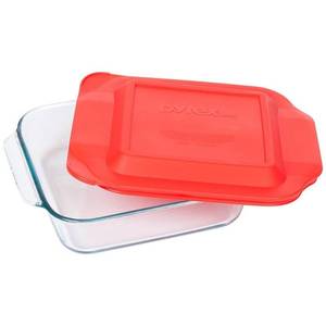 lot 4175 image: Pyrex Basics 8 Square with red cover