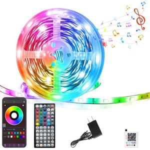 lot 4120 image: GANZQH Led Lights for Bedroom 50FT, RGB Led Strip Lights Color Changing Indoor, Music Sync Led Light Strip with Remote & App Control, DIY Fancy Led Lights for Room Decor Ambient Lighting (1  50FT)