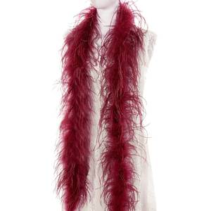 lot 4121 image: Soarer Burgundy Ostrich Feather Boa - 2Yards 1Ply Long Boas for Halloween Party,DIY Craft Sewing,Concert(Burgundy)