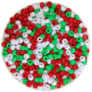 lot 6019 image: A1200 Pcs Christmas Pony Beads for Crafts, Red Green White Plastic Beads for Jewelry Making, Bulk for Christmas and New Years (Red Green White)