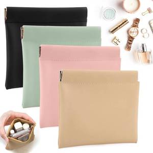 lot 6022 image: BUSOHA 4 PCS Small Makeup Bag for Purse, Mini Portable Cosmetic Bags for Women, Coin Purse Lipstick Cosmetic Accessories Organizer, Small Travel Kit Storage Pouch