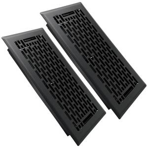 lot 6028 image: SANYCASA 2 Pack Floor Register 4x10 Inches Heavy Duty Walkable Steel Floor Vents - Matte Black Floor Vent Covers - Ease Adjust Air Flow Direction Floor Registers - Boston Design Air Vents for Room