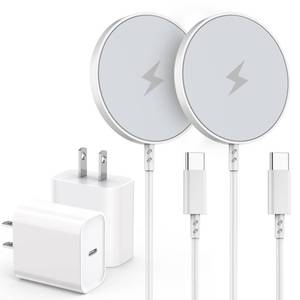 lot 6037 image: Magnetic Wireless Charger for iPhone, 2Pack 6FT Apple MFi CertifiedMag-Safe Charger Cable Wireless Magnetic Charging Cord with USB C Fast Charging Block for iPhone Air1717 Pro17 Promax1616Plus