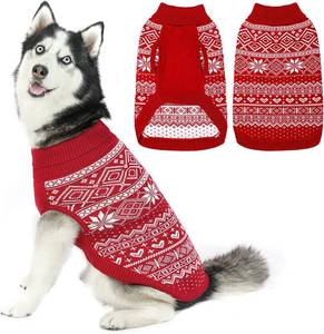 lot 6038 image: HOMIMP Argyle Dog Sweater - Warm Winter Coat for Small, Medium & Large Dogs, Ugly Puppy Sweater for Boys & Girls