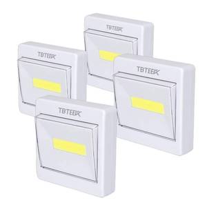 lot 6047 image: TBTeek Closet Light, Super Bright, Battery Operated, Stick Anywhere, 200 LM Cob Led Lamp, Light Switch Nightlight, Tap Lights for Closet, Shed, Attic, Emergency (4 Pack)