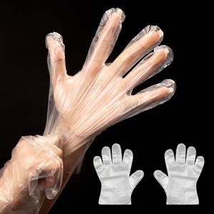 lot 6048 image: 400 Count Disposable Plastic Gloves, Food Safe, Latex-Free & Powder-Free �� Waterproof Clear Poly Gloves for Cooking, Cleaning, Food Prep, Pet Care & Household Use, One Size Fits Most House Clean.