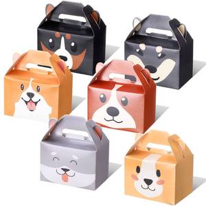 lot 6051 image: Fainne 24 Pcs Dog Party Favors Boxes Puppy Treat Boxes for Kids Birthday Print Candy Foldable Goodie Gift Case for Wedding Baby Shower Decoration Dog Party Supplies