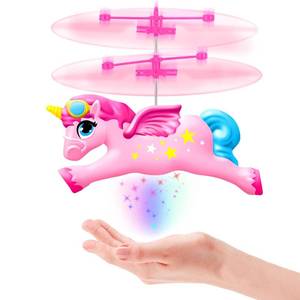 lot 6058 image: Ynanimery Flying Unicorn Flying Fairy Toys for Girls, Unicorn Toys for Girls Age 6 7 8 9 Teens Birthday, Magic Flying Ball Helicopter Drone Fairy Toy with LED Light for Kids Indoor Play