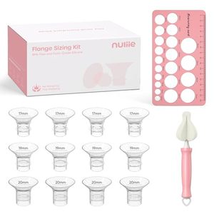 lot 6059 image: Nuliie 12PCS Silicone Flanges Insert Replacement Kit, Flange Sizing Kit 171921mm for 24mm FlangeShield Electric Breast Pumps, Pumping Essential Kit for Moms