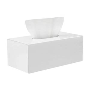 lot 6061 image: HBlife Acrylic Tissue Box Cover & Holder with Magnetic Bottom, Multi-Functional Dryer Sheet & Mask Organizer for Bathroom, Car, Office - White Rectangle, 9.84 x 5.02 x 3.54 Inches