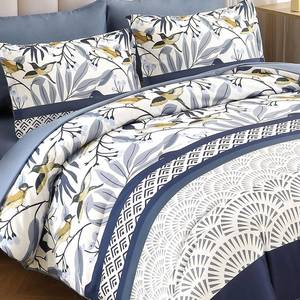 lot 6063 image: Dintszyayue King Size Comforter Set, 7 Pieces Blue Boho Comforter for King Bed, Leaves Botanical Bed in a Bag, Soft Microfiber Bird Bedding Set with Pillowcases,Flat Sheet,Fitted Sheet,Pillow Shams