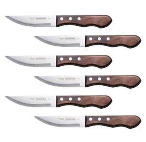 lot 6070 image: Tramontina 6-Piece Jumbo Steak Knife Set �� Stainless Steel Blades with Ergonomic Handles