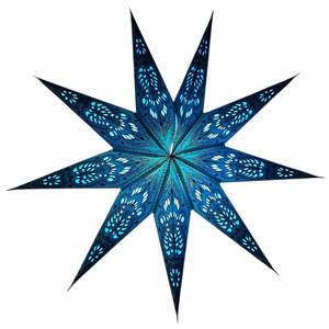 lot 6080 image: YEPSIO Lantern Lampshade 9 Pointed Paper Star Light Shades Large 60cm Star Hanging Decorations for Christmas Wedding Home Decoration Birthday Party (Blue)