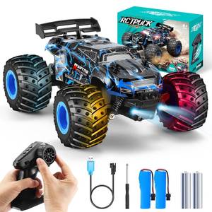 lot 6081 image: BIFYTON Remote Control Car, 118 Rc Cars, All-Terrain RC Truck with LED Light, 20KMH, Rechargeable, 2WD, 2.4GHz, Sturdy PVC Shell, Remote Control Truck for Boys 4-7 8-12, Beginner