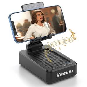 lot 8001 image: Cell Phone Stand with Wireless Bluetooth Speaker and Anti-Slip Base HD Surround Sound Perfect for Home and Outdoors with Bluetooth Speaker for Desk Compatible with iPhoneipadSamsung Galaxy