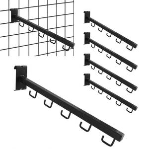 lot 9389 image: 7RiversART 5 Pack Gridwall Waterfall Faceout with 5 Hooks Gridwall Clothes Hanger Gridwall Accessories Square Tubing Straight Arm Gridwall Waterfall Hooks Hangers for Home Shop Retail Display