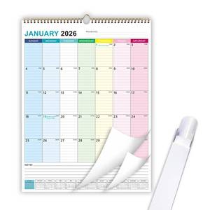 lot 10263 image: Ougesi Large Wall Calendar 2026-2027, 22x17 Vertical Wall Calendar 2026, Jan. 2026 to Jun. 2027, 18-Month Paper Hanging Planner Wall with Julian Date for Office Home Planning & Organizing