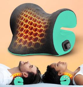 lot 10264 image: DEMACAT 3s Heated Neck Stretcher for Pain Relief, Graphene Heating Pad, Odorless Neck Cloud Cervical Traction Device Chiropractic Pillow for Shoulder, for Women, Men, Mom, Dad (Mint Green)