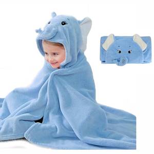 lot 10487 image: ROMASA Baby Bath Towel Ultra Soft Hooded Towel Highly Absorbent Bathrobe Blanket Toddlers Shower Gifts for Boys Girls-27.5 x 55 (Blue Elephant)